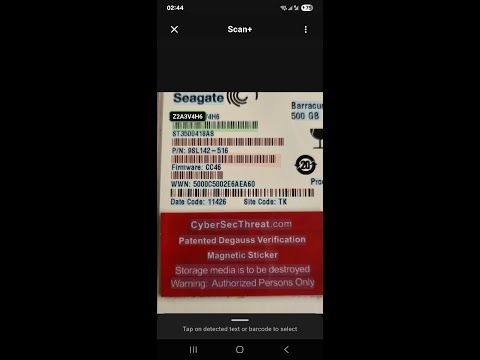S/N Scanner: OCR & Barcode