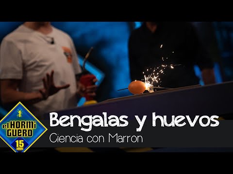 ¡Sorprendente! Marron enciende una bengala capaz de atravesar un huevo y un hielo - El Hormiguero