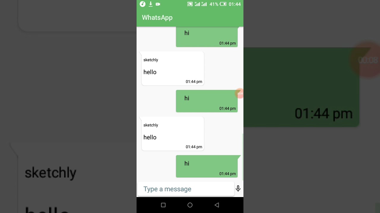 WhatsApp chat ui in sketchware
