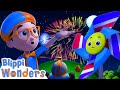 Blippi Learns About Colourful Fireworks Blippi Wonders Animated Series Cartoons For Kids