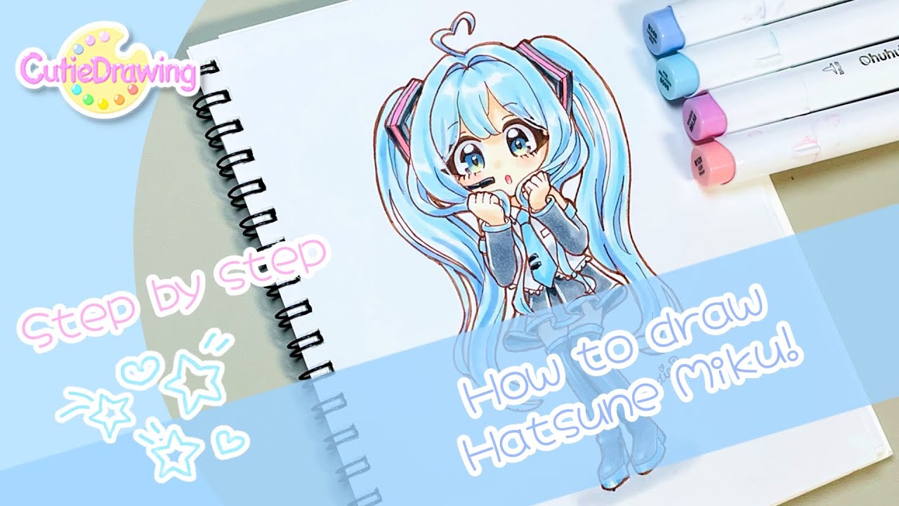 How to Draw Hatsune Miku on Paper Step by Step / Using COPIC and Ohuhu Markers