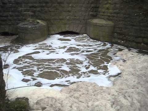 Backflow through Network Rail tidal gates on River Winster
