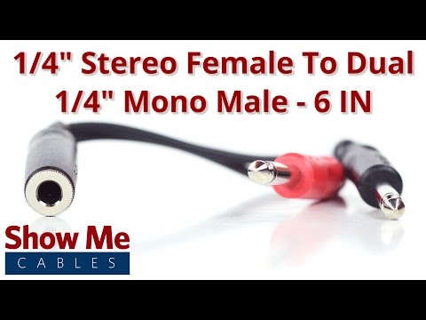 1/4 Inch Stereo Female To Dual 1/4 Inch Mono Male Adapter #27-140-045