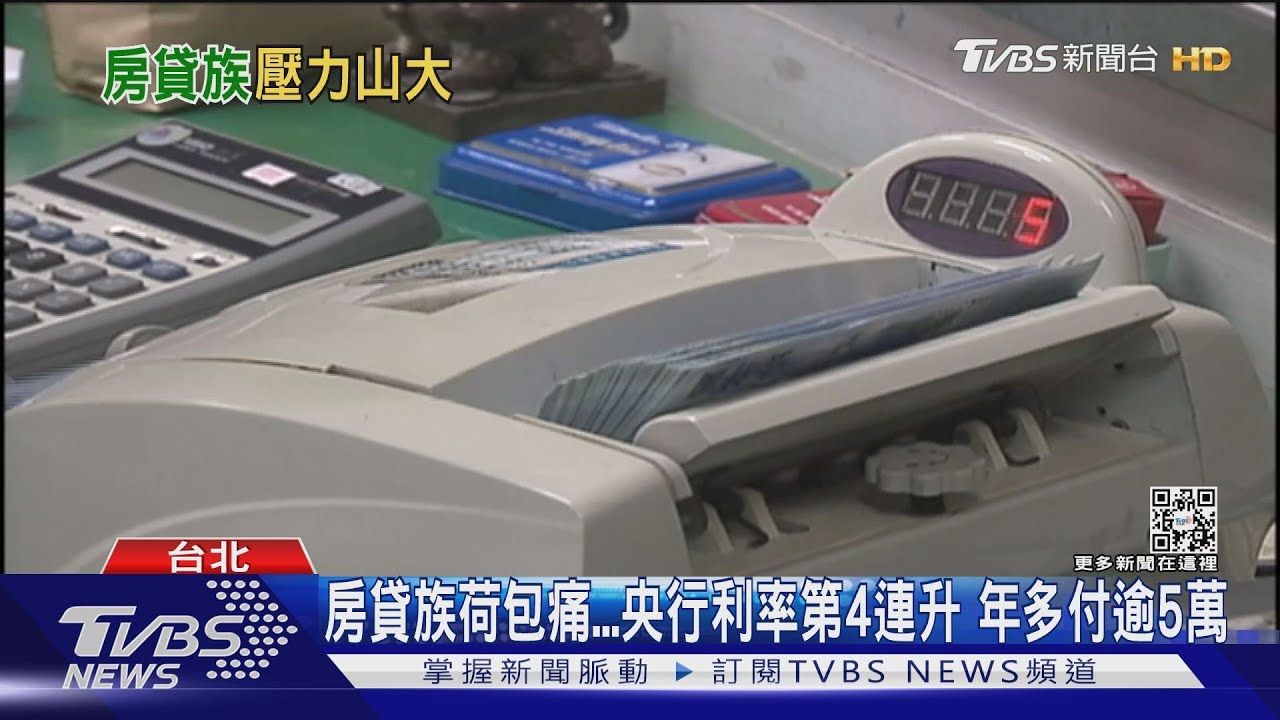 房貸族臉綠央行今年「利率第4升」 一年多付5萬多塊