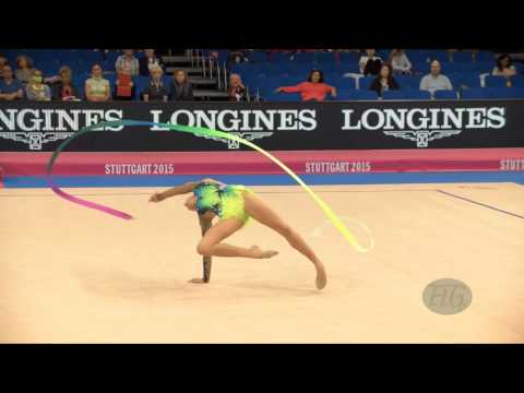 Hanna BAZHKO (BLR) 2015 Rhythmic Worlds Stuttgart - Qualifications Ribbon