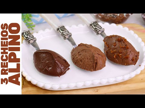 3 RECHEIOS ALPINO PARA COBERTURA E RECHEIOS DE BOLO!  Receita fácil de fazer que não vai ao fogo!