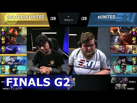 Gold Coin United vs eUnited | Game 2 Finals S7 NACS Spring 2017 | EUN vs GCU G2