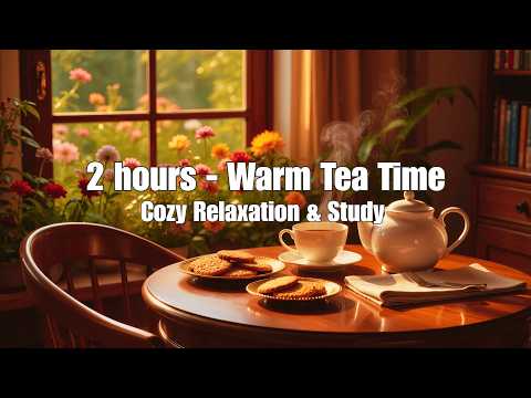Sunlit Tea Time Garden View | Soft Jazz Piano 432Hz for Cozy Relaxation & Study ☕🌿 #relaxing #calm