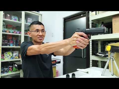 Testing a KJWorks CZ Shadow 2 Orange Steel Airsoft Gas Blowback Toy Gun