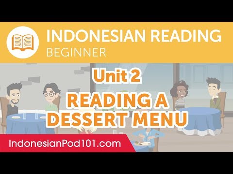 Indonesian Beginner Reading Practice - Reading a Dessert Menu