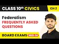 FAQs Federalism Class 10 Civics 2023 24