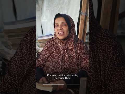 Gaza woman rescues books from rubble to keep education alive | AJ #shorts