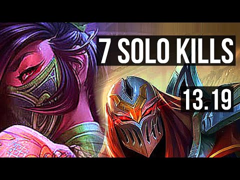 AKALI vs ZED (MID) | 7 solo kills, Legendary, 900K mastery, 300+ games | EUW Master | 13.19