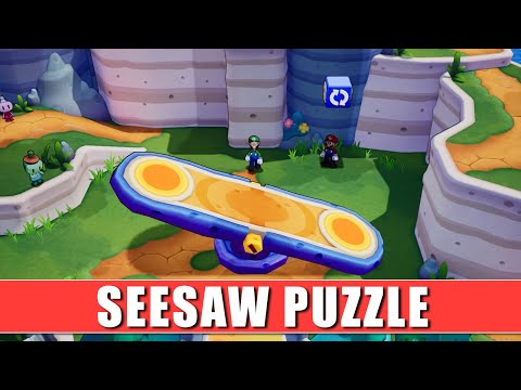 Seesaw puzzle Mario and Luigi Brothership - Seesaw offering on Rumbla Island