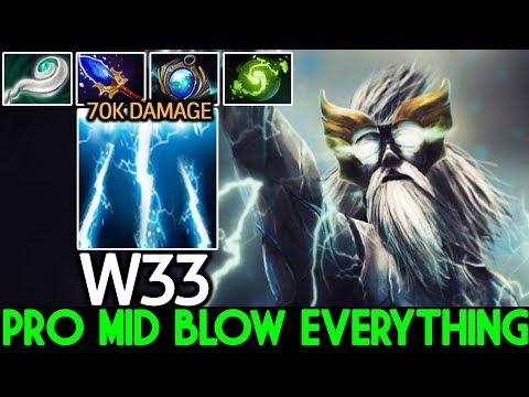 W33 [Zeus] Top Pro Mid Blow Everything Cancer Gameplay 7.22 Dota 2