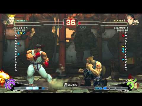 ACE・EIRIN [ガイル] vs gTEAM0111 [リュウ] SSF4 日本語オンラインランクマッチ 2/2 - TRUE-HD