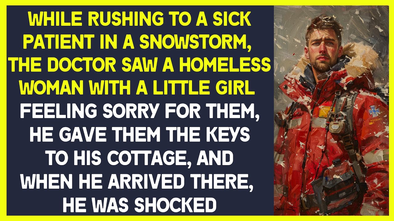 Driving to patient in a snowstorm, the doctor saw homeless woman with girl and stopped to help them
