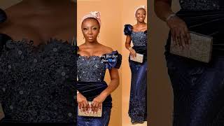 Download lagu Navy Blue Lace Gown Styles#africanfashion #nigerianwedding #trending mp3