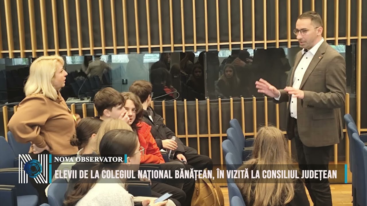 Elevii de la Colegiul Național Bănățean, în vizită la Consiliul Județean