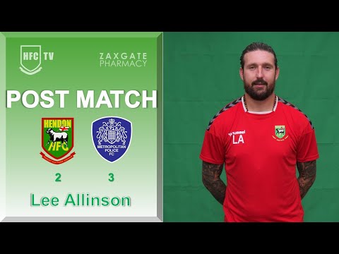 Lee Allinson post match v MET POLICE - 29 August 2022