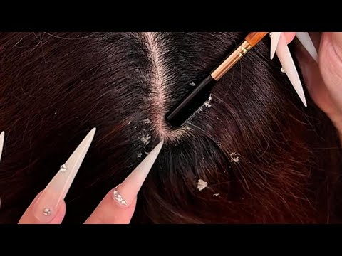 Latte ASMR | Long Nails, Metal Comb & Four-Finger Head Scratching (No Talking)