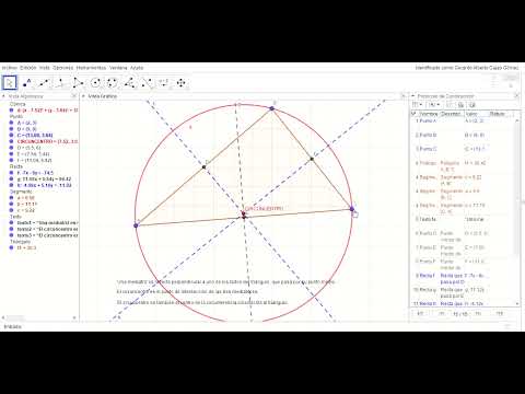 Mediatrices y circuncentro en un triángulo.