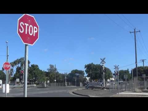 V/Line 3VL12, 3VL08, 3VL?? Pass Swanston Street Railway Crossing South Geelong