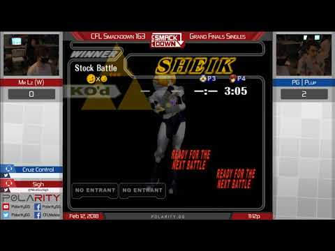 CFL Smackdown 163 Melee - MrLz (Marth) vs PG Plup (Sheik) - Grand Finals