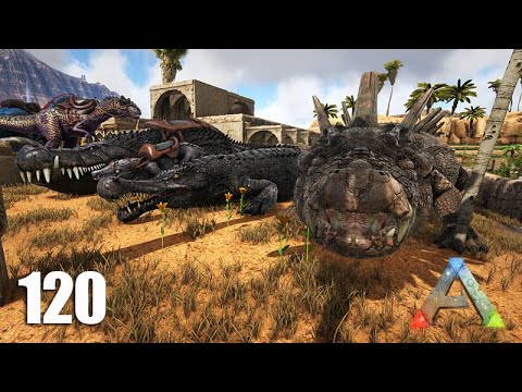 Domando todos os tipos de CROCODILOS do MAPA  -  ARK Ragnarok - Ep 120