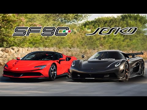 Koenigsegg Jesko VS. Ferrari SF90 Top Gear Track Battle!