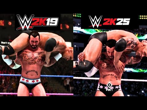 WWE 2K25 vs WWE 2K19 - Finishers Comparison (6 Years Apart, 4K)