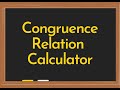 Congruence Modulo n Calculator Video