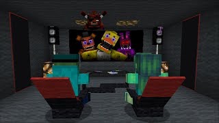 Minecraft SCARY CINEMA ROOM FOR OUR ZOMBIE HOUSE / BUILDING A CINEMA ROOM !! Minecraft Mods