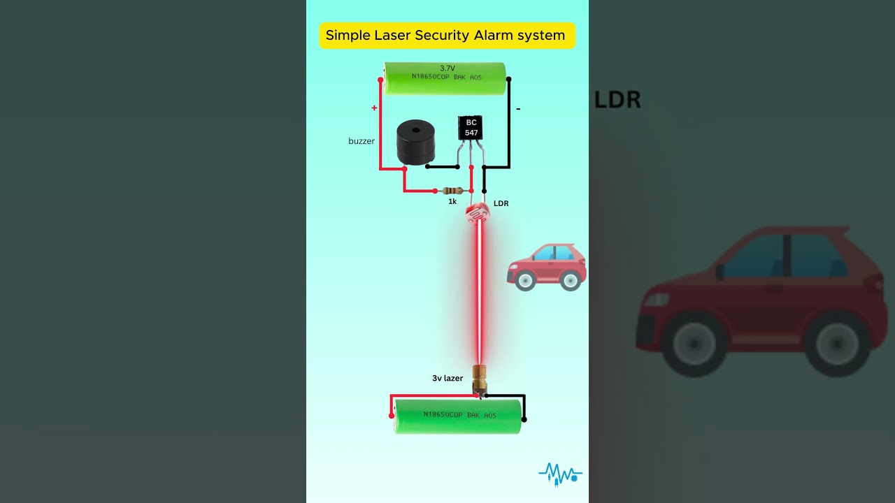 Laser Security System Using LDR and BC547 Transistor #security