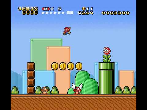 Super Mario Bros 3X (SNES) Gameplay on SMW Hack