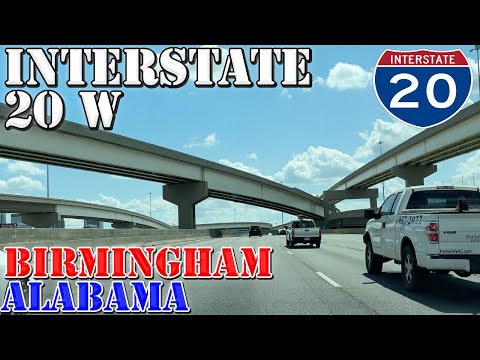 I-20 West - Birmingham - Alabama - 4K Highway Drive