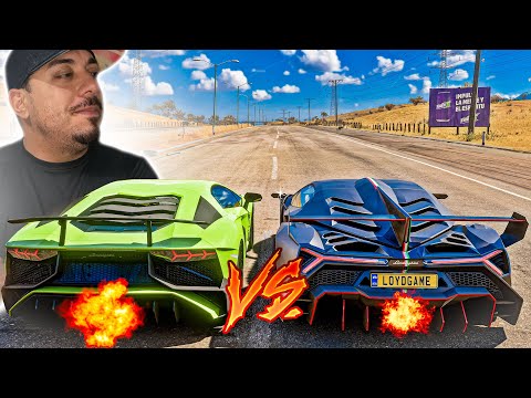 RACHÃO NA RODOVIA - LAMBORGHINI VENENO VS LAMBORGHINI AVENTADOR SV - FORZA HORIZON 5