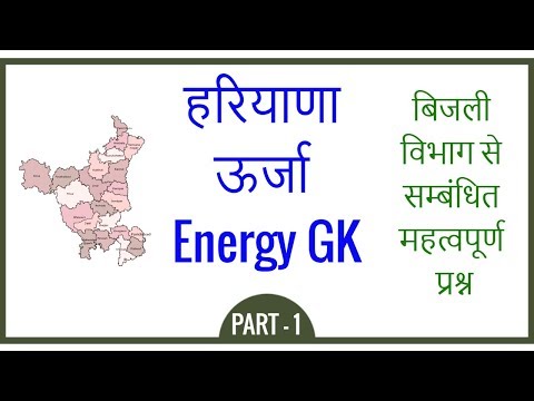 Haryana Energy Latest GK in Hindi for HSSC Exams - Part 1 Video