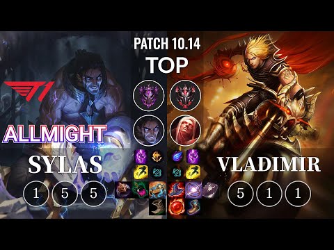T1 Allmight Sylas vs Vladimir Top - KR Patch 10.14