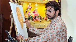 Srila Prabhupada Ji | Acrylic painting of Shrila Prabhupada Potrait | Iskcon |