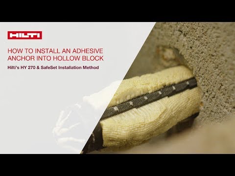 HOW TO install adhesive anchor into hollow block
