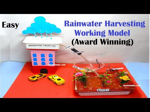 rain water harvesting working model 3d diy at home innovative and creative design howtofunda