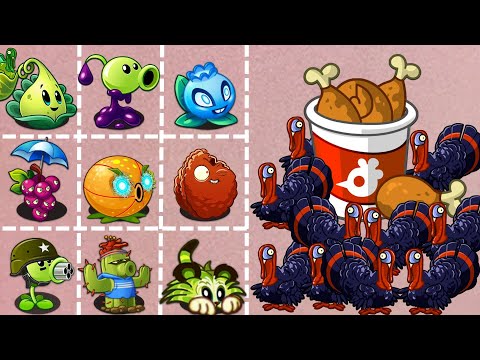 PvZ 2 - How Many Plant Can Defeat 200 Turkey Zombie With 1 Power Up ?