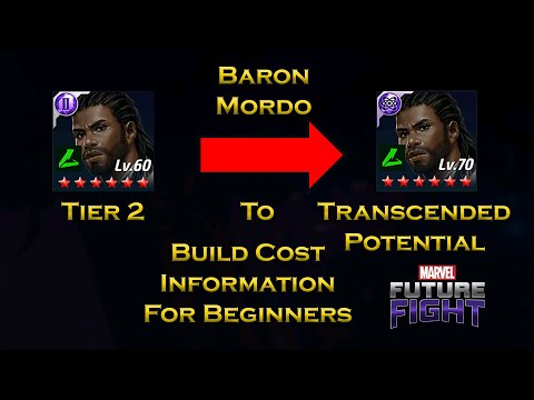 Baron Mordo Tier 2 To Transcended Potential Build Cost Information  - F2P - Marvel Future Fight