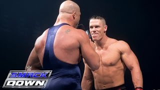 A debuting John Cena accepts Kurt Angle&#39;s open challenge: SmackDown, June 27, 2002