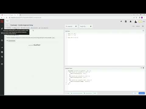Codewars 8 Kyu Grasshopper Variable Assignment Debug Javascript