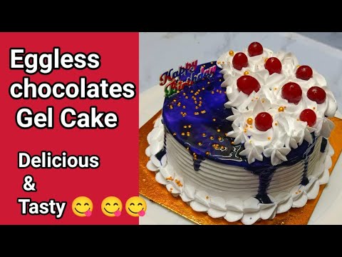 Eggless Gel Cake || How to apply Gel on Cake|| Gel Cake Decoration~Tejshree Cake's & Cooking