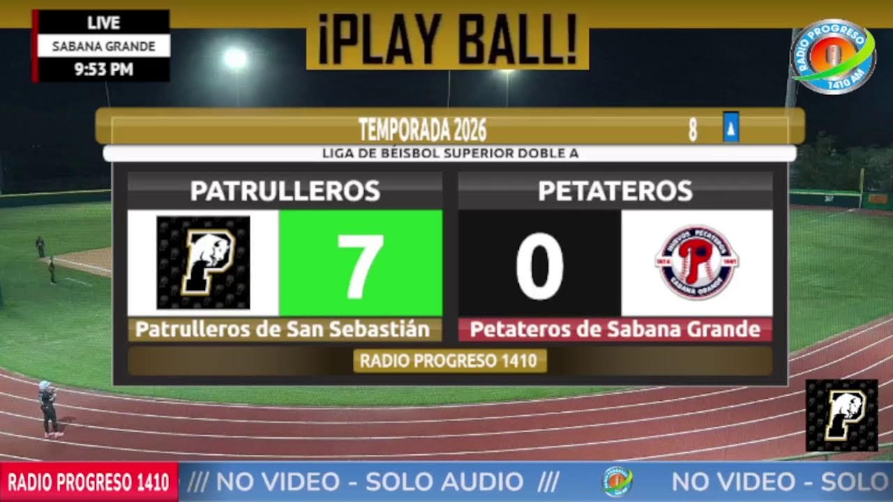 Patrulleros de San Sebastián 🆚 Petateros en el Estadio Rafael Padró de Sabana Grande ⚾️