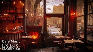 Winter Jazz with Coffee Shop Fireplace -  Mellow Jazz Music With Crackling Fireplace Sound for Work