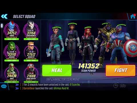 Marvel Strike Force - Ultimus VI-lv65-Raid - First five nodes
